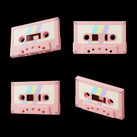 Kitschy pink 3d tape iconの写真素材