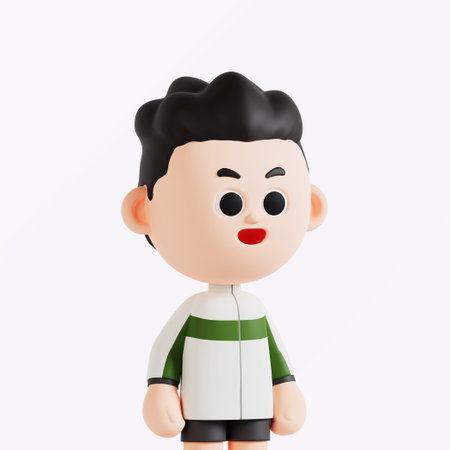 Sporty looking man 3D avatar profile characterの写真素材