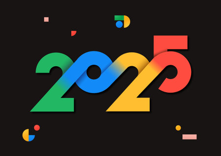 Geometric 2025 New Year illustration