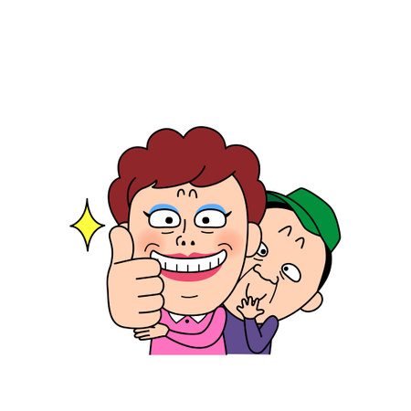 An emoticon expressing the state of a middle-aged womanのイラスト素材