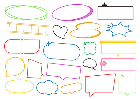 Collection of cute captions and diary decoration stickersのイラスト素材