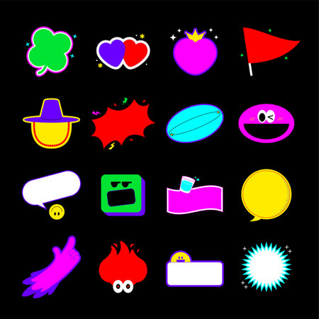 Stationery stickers using trending buzzwordsのイラスト素材