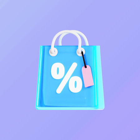 Shopping bag with diary decoration sticker object tagの写真素材
