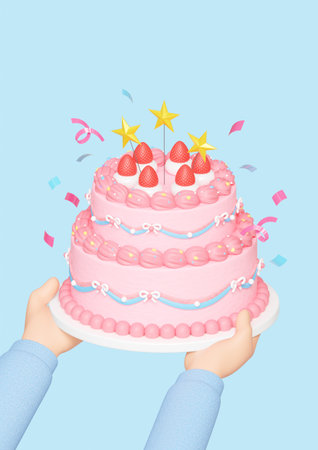 human hand holding a cake