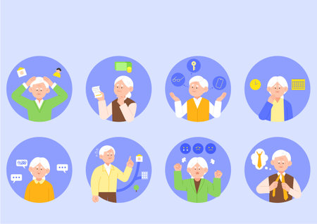 Illustration Introducing Self-Checking Methods for Dementiaのイラスト素材