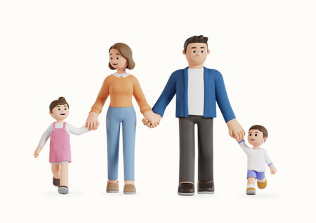 A family walking together holding hands