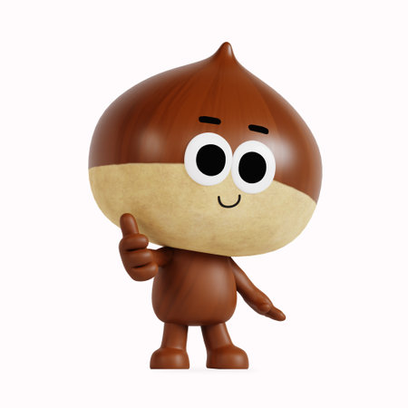 Cute anthropomorphic chestnut characterの写真素材