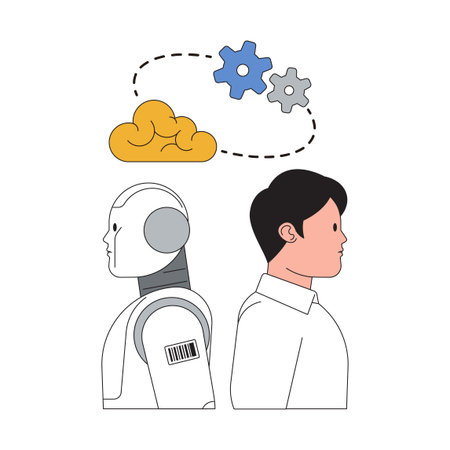 Sharing human thoughts with humanoid robots to develop innovative technologiesのイラスト素材