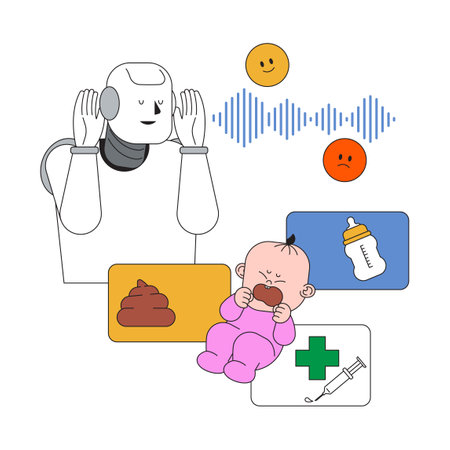 Artificial intelligence that cares for babiesのイラスト素材