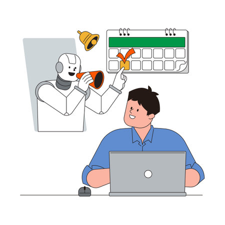 Assistive robots remind people of important tasksのイラスト素材