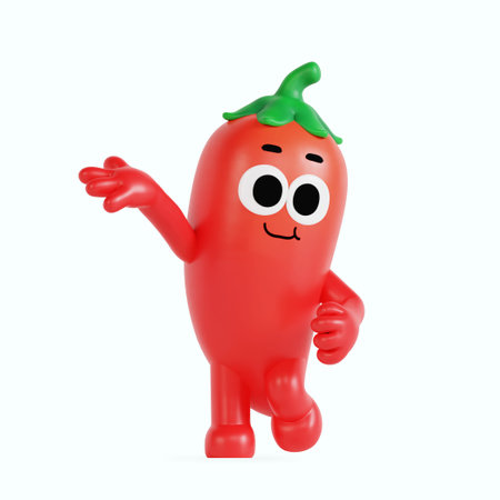 Cute local specialty pepper characterの写真素材