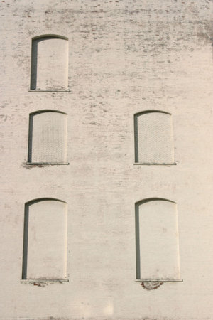 Textured Abstract Old White Brick Wall