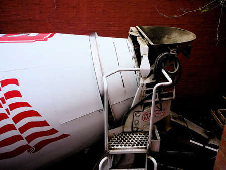 Detail of Cement Mixer Truck Viewed From Aboveの写真素材