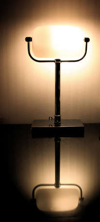 Reflection of Table Lamp on Office Deskの写真素材