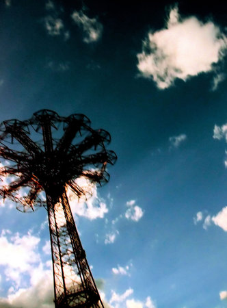 Abstracted View of Coney Island Historic Parachute Drop Rideの写真素材