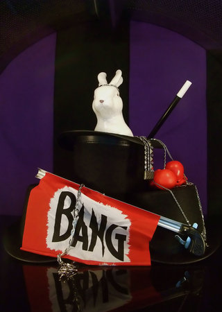 Still Life of a Magician Including A Rabbit in a Hat and Magic Wand
