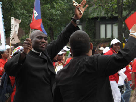 Catholic Priests Celebrating at the West Indian American Day Carnival and Parade, largest parade in the United States, September 4, 2012, Brooklyn, New Yorkのeditorial素材