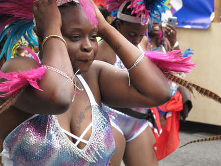 Dancer at the West Indian American Day Carnival and Parade, largest parade in the United States, September 4, 2012, Brooklyn, New Yorkのeditorial素材