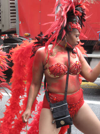 Dancer at the West Indian American Day Carnival and Parade, largest parade in the United States, September 4, 2012, Brooklyn, New Yorkのeditorial素材