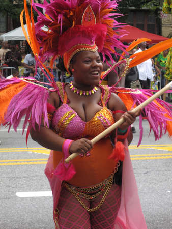 Dancer at the West Indian American Day Carnival and Parade, largest parade in the United States, September 4, 2012, Brooklyn, New Yorkのeditorial素材