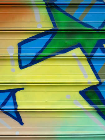 Painted Wall: Colorful Abstract Pattern in Detail of Graffitiのeditorial素材