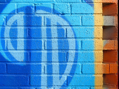 Painted Wall: Colorful Abstract Pattern in Detail of Graffiti