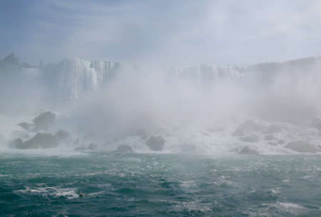 American Landmark: The Rushing Waterfall of Niagara Fallsの写真素材