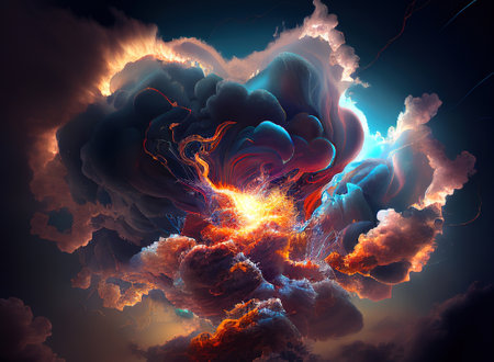 3D illustration of abstract fractal for creative design looks like smokeの写真素材