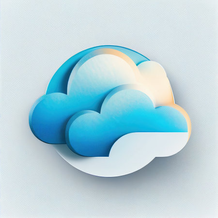 Cloud computing concept. Paper cut style. 3d vector illustration.の写真素材
