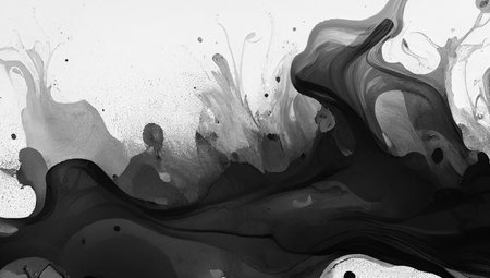 Abstract black and white watercolor background. Hand drawn marbling illustration for your designの写真素材