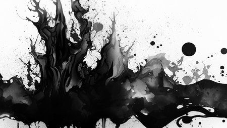 Abstract black and white watercolor background. watercolor texture. vector illustrationの写真素材