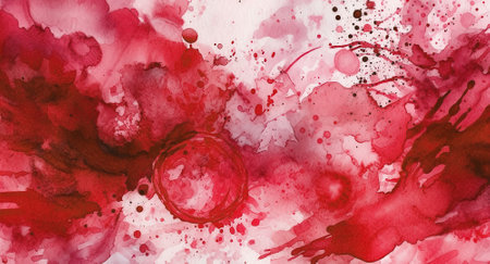 Abstract red watercolor painted background. texture paper. Hand drawn.の写真素材