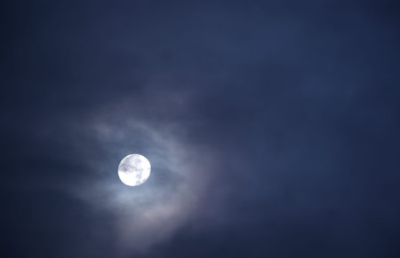 Beautiful full moon in the sky full of clouds 3