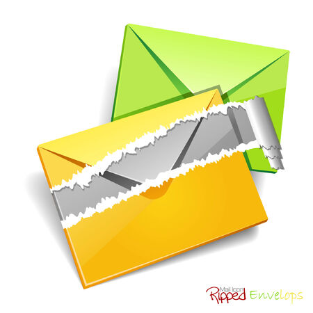 Ripped envelops icon.Vector illustration. JPG available in my portfolio.のイラスト素材