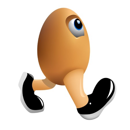 Realistic walking egg.のイラスト素材