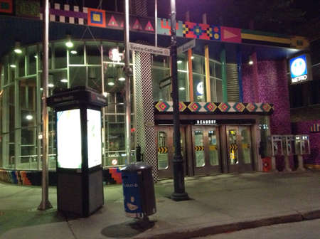 Beaudry metro station at nightの素材