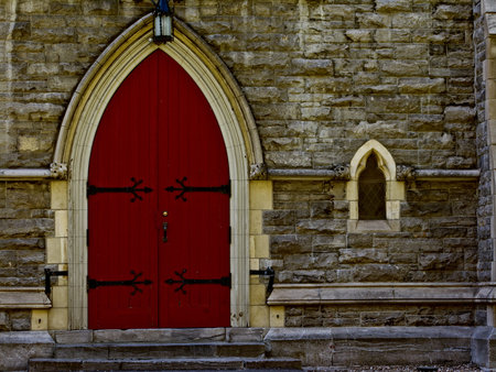 Red church doorの写真素材
