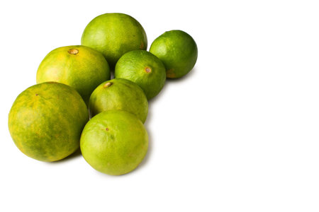 Isolate group of limes on white background
