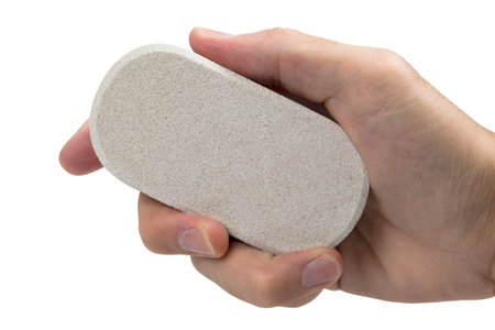 Stone scrub on white background with clipping pathStone scrub on white background with clipping path, Spa, skin care.の写真素材