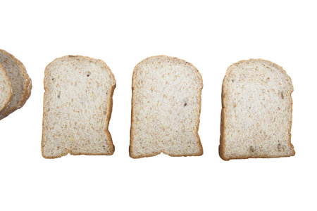 Whole Grain Bread on white background with clipping path.の写真素材