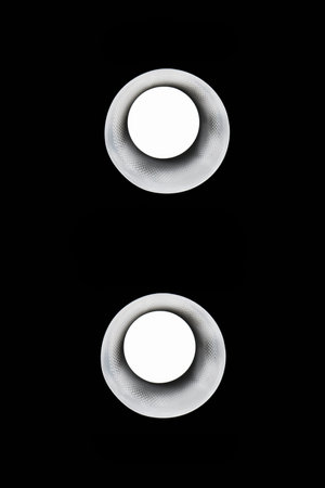 LED light bulbs on black background.の写真素材