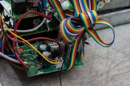 Circuit board and power cable.の写真素材