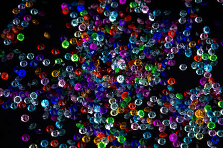 Jewel or gems on black background. Colorful gemstones on black background.の写真素材