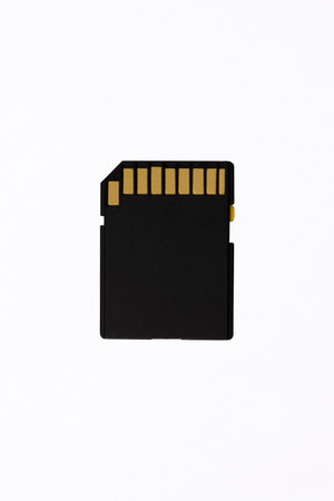 Memory SD cards on white background with clipping.