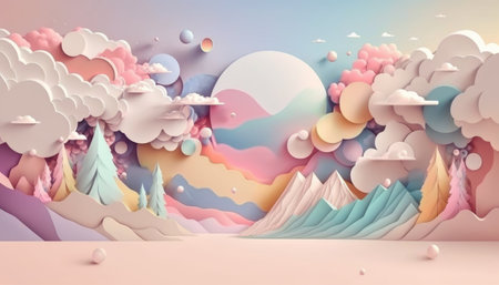 3D Marble texture background in pastel colors, Tender background, multicolor, Vector illustration for your graphic design. Generative AI.の素材