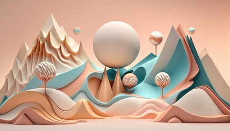 3D Marble texture background in pastel colors, Tender background, multicolor, Vector illustration for your graphic design. Generative AI.の素材
