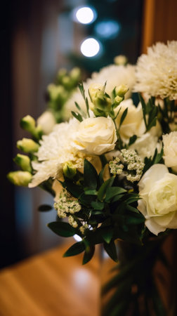 Colorful mixed flower bouquet background, beautiful, vivid. Generative AI.の素材