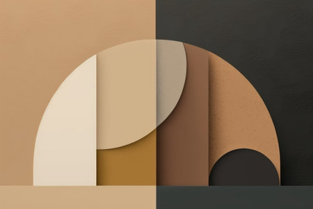 Podium color 3D background with geometric shapes for product presentation minimal style, stage. Generative AI.の素材