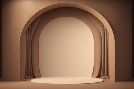 Podium color 3D background with geometric shapes for product presentation minimal style, stage. Generative AI.の素材