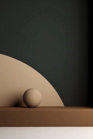 Podium color 3D background with geometric shapes for product presentation minimal style, stage. Generative AI.の素材